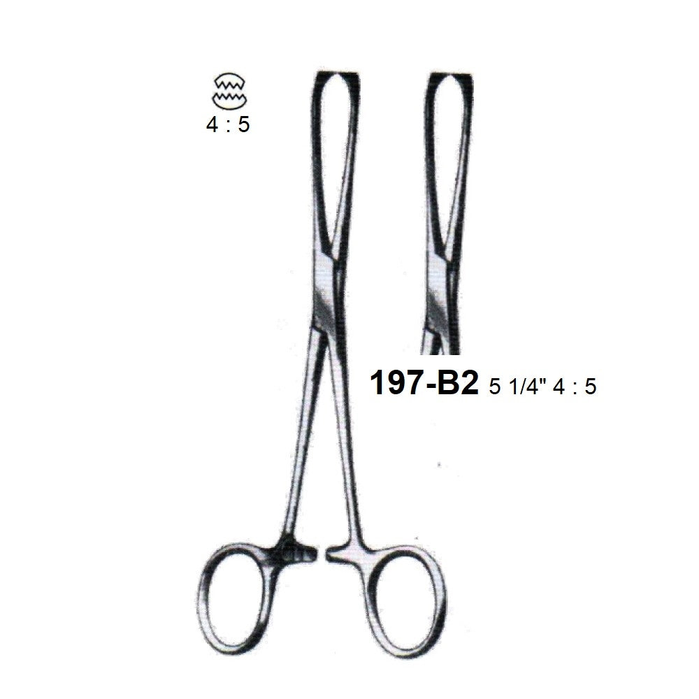 BABY-ALLIS TISSUE FORCEPS 4 : 5 TEETH,197-B2